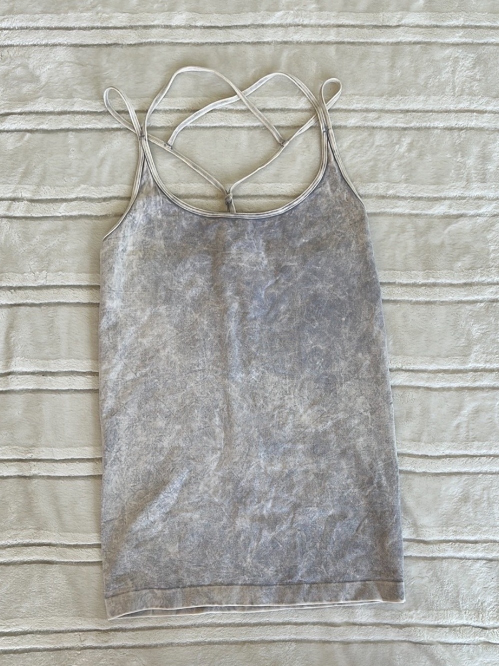 Nikibiki Gray Marble-Effect Crisscross Camisole